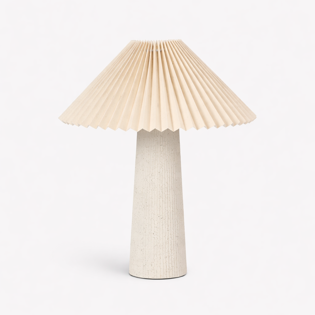 ELARO - Stilren Bordslampa i Keramik &amp; Linne