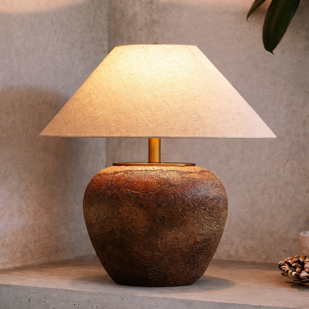 SORA – Japandi Bordslampa i Naturmaterial