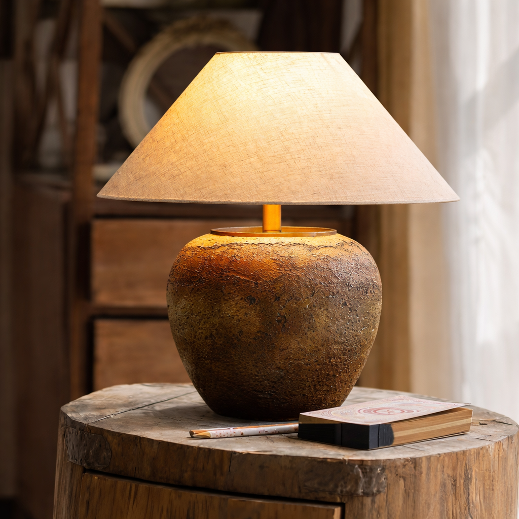 SORA – Japandi Bordslampa i Naturmaterial