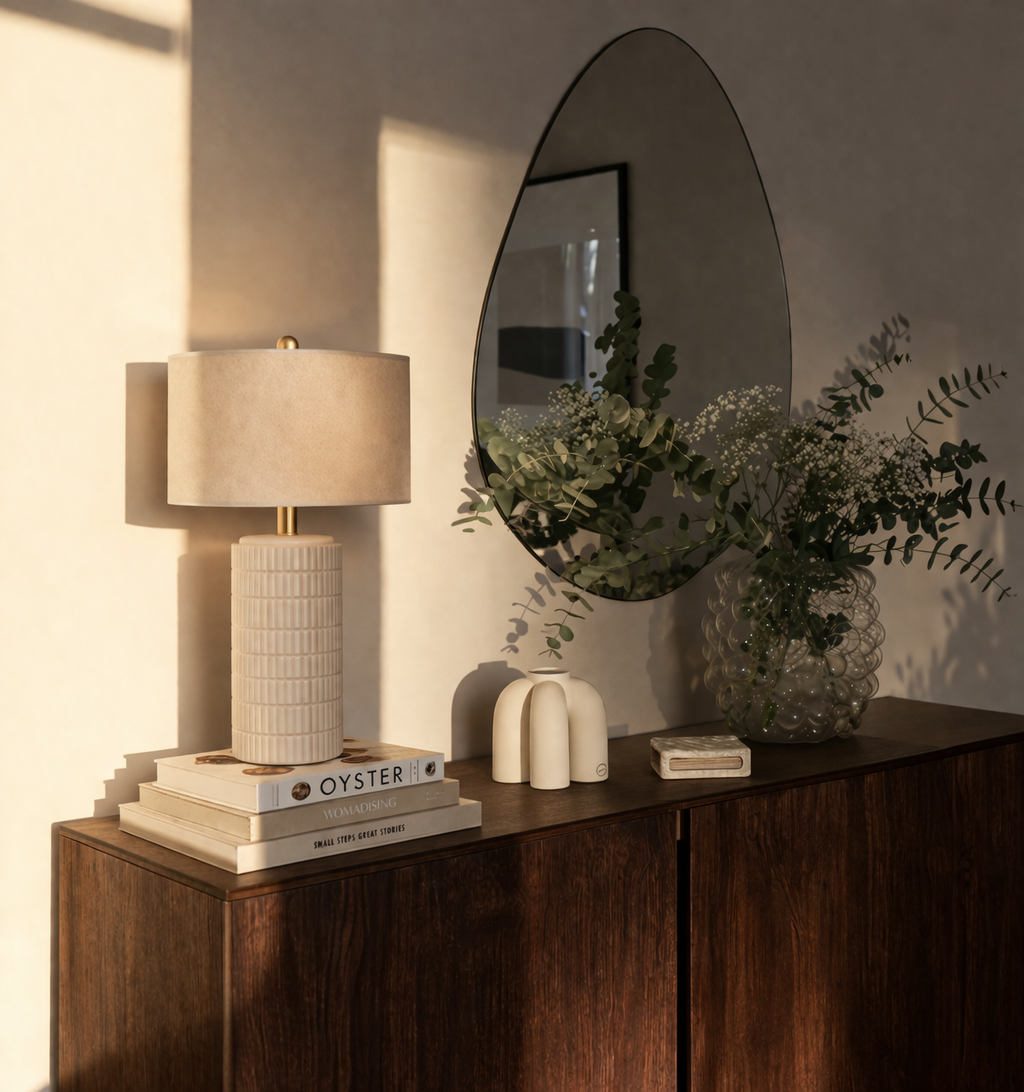 TERRA - Elegant Bordslampa i Keramisk Struktur