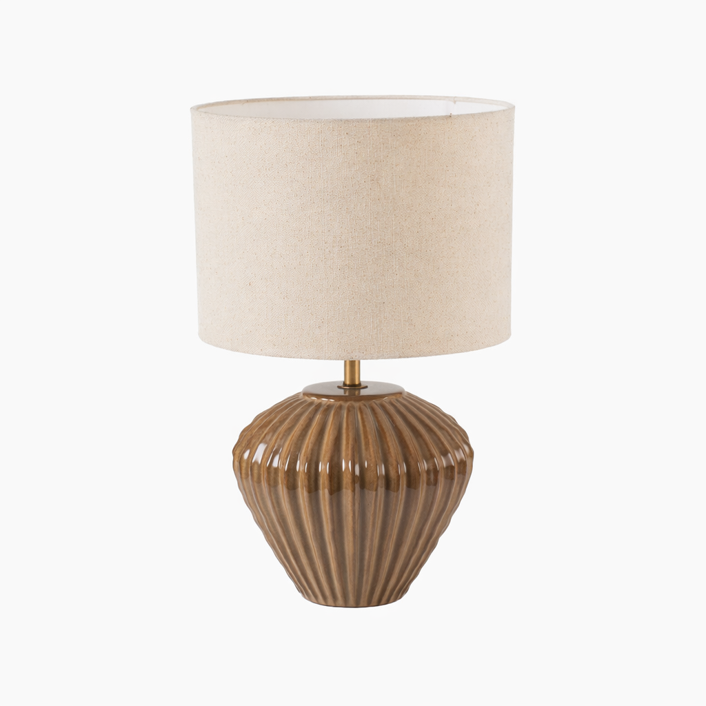 CALIRA - Bordslampa i Keramik med Naturlig Struktur